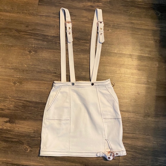 For Love and Lemons Denim Suspender Skirt - Picture 1 of 3